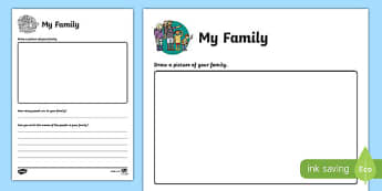 All About My Family Activity Sheet, worksheet