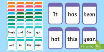 Phase 3 Caption Sentence Building Assorted Word Cards - phase 3, caption, sentence, building, assorted, word cards