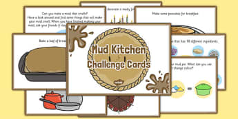 Mud Kitchen Challenge Cards - challenge cards, mud