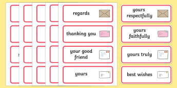 Letter Writing Word Cards - letter, word cards, writing, cards