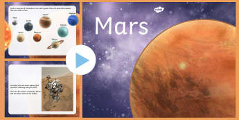 All About Mars PowerPoint - mars, space, planets, universe, science, astronauts, life, water, news