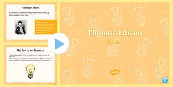 Thomas Edison PowerPoint Presentation - Thomas, Edison, Inventor