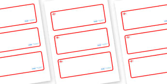 England Themed Editable Drawer-Peg-Name Labels (Blank) - Themed Classroom Label Templates, Resource Labels, Name Labels, Editable Labels, Drawer Labels, Coat Peg Labels, Peg Label, KS1 Labels, Foundation Labels, Foundation Stage Labels, Teaching Labe