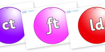 Final Letter Blends on Spheres - Final Letters, final letter, letter blend, letter blends, consonant, consonants, digraph, trigraph, literacy, alphabet, letters, foundation stage literacy