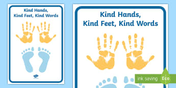 Kind Hands, Kind Feet, Kind Words Display Banner - kind hands, kind feet, kind words, display banner, display, banner