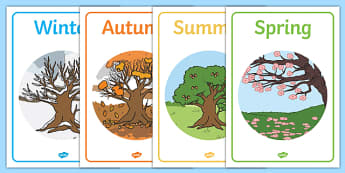 Four Seasons Display Posters - Seasons, season, autumn, winter, spring, summer, fall, seasons activity, seasons display, four seasons, foundation stage, topic