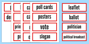 Election Vocabulary Cards - election, vocabulary, cards, vocab