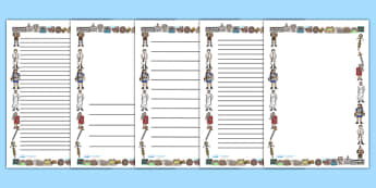 Ancient Romans Page Borders (A4) - Romans, Rome, Roman Empire, page border, border, writing template, writing aid, writing aid, colosseum, pantheon, Julius Caesar, emperor, gladiator, amphitheatre