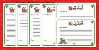 Letter to Santa - Christmas, xmas, letter, santa, present, father christmas, writing aid, tree, advent, nativity, santa, father christmas, Jesus, tree, stocking, present, activity, cracker, angel, snowman, advent , bauble, writing to santa