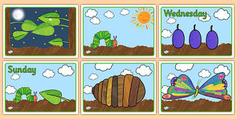 Story Sequencing to Support Teaching on The Very Hungry Caterpillar - The Very Hungry Caterpillar,  Eric Carle, resources, Hungry Caterpillar, life cycle of a butterfly, days of the week, food, fruit, story, story book, story book resources, story se