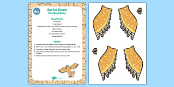 Owl Ice Cream Cloud Dough Recipe to Support Teaching on The Gruffalo - The Gruffalo, EYFS
