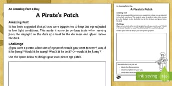 A Pirate's Patch Activity Sheet