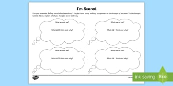 I Feel Afraid Activity Sheet - SEN, SENCo, anxiety, anxious, Worksheet, worried, help