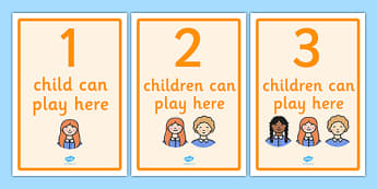 How Many Can Play Here Display Posters - Display, poster, classroom area display, how many can, child self management