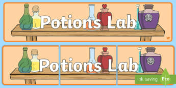 Potion Lab Display Banner - potions, science, potion lab, banner