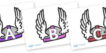 A-Z Alphabet on Helmets - A-Z, A4, display, Alphabet frieze, Display letters, Letter posters, A-Z letters, Alphabet flashcards