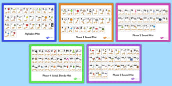 Alphabet and Phase 2-5 Sound Mats with British Sign Language Pack - phase