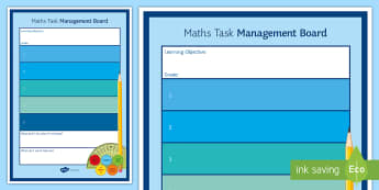 Maths Task Management Display Poster - Educational Needs, Activity, Timeline, Prepare, 