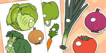 Vegetable Shop Role Play Cut-Outs - roleplay, shopping, cutouts 