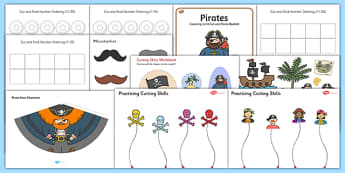 Pirate Themed Scissor Skills Pack - pirate, themed, scissor skills, pack, scissor, skills, fine, motor