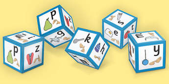 Phase 1 Alphabet Sound Dice with Images and British Sign Language
