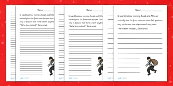 Christmas Story Starter Thief - christmas, xmas, story, starter, story starter, stories, writing, writing stories, thief, story starter about a theif, writing inspiration, literacy, writing aid, creative writing, writing prompt