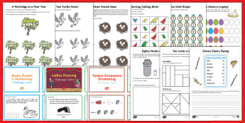 Twelve Days of Christmas Maths  Activity Pack - Christmas Maths, 12 days of Christmas, Christmas, addition, subtraction, grouping, sharing, word pro