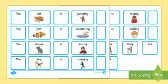 EAL Sentence Builder Cards with Verbs - eal, sentence, cards
