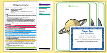 EYFS Filter Paper Planets Finger Gym Plan and Resource Pack