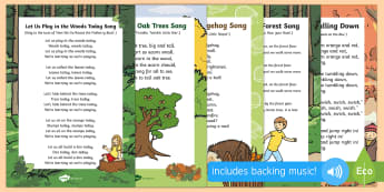 Forest and Woodland Songs and Rhymes Resource Pack - Singing, song time, woods, trees, leaves, Hedgehog, forest school 