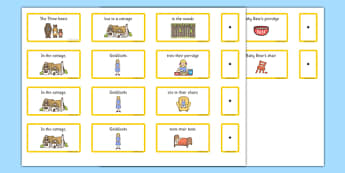 Goldilocks and the Three Bears Sentence Building Cards EAL - eal