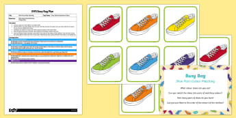 EYFS Shoe Pairs Colour Matching Busy Bag Plan and Resource Pack - The Elves and the Shoemaker, traditional tales, Christmas, colours, pairs, rainbow, spectrum, shoes,