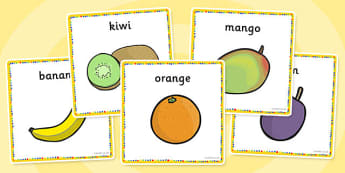 Fruit Salad Word Cards - fruit salad, fruits, cards, activity, salad