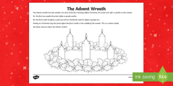 Advent Wreath Colouring Activity Sheet-Irish