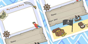 EYFS My Learning Journey Pirate Front Cover Themed - management