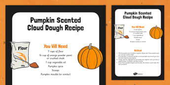 Pumpkin Scented Cloud Recipe - food, halloween, vegetable, art, design, early years