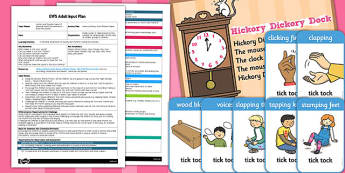 Hickory Dickory Dock Rhythm Game EYFS Adult Input Plan and Resource Pack