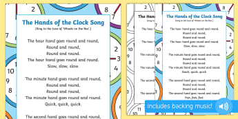 The Hands on the Clock Song - singing time, song, action rhymes, hands, clock, watch, telling the time, early maths