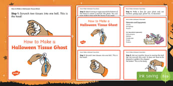 Halloween Tissue Ghost Craft Instructions