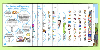 Letters and Sounds Phase 1 EYFS Home Learning Challenge Sheet Resource Pack Reception FS2 - EYFS planning, Early years activities, homework activities, phonics, Letters and Sounds, Phase 1, Aspects 1 to 7.