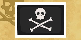 Pirates Jolly Roger Display Flag - Pirate, Pirates, Flag, pirate flag, Topic, Display, Posters, Freize, play, pirate, pirates, treasure, ship, jolly roger, ship, island, ocean