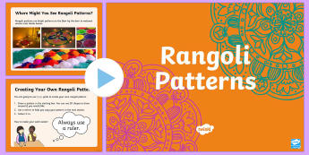 KS1 Rangoli Maths Patterns PowerPoint - symmetry, Rangoli, Rangoli Patterns,Patterns, Reflection, Maths, Numeracy, KS1, Key Stage One, Key S