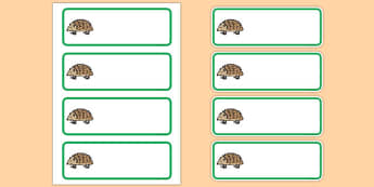Editable Hedgehog Drawer Peg Name Labels - animals, signs, labels