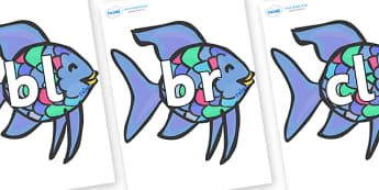 Initial Letter Blends on Rainbow Fish to Support Teaching on The Rainbow Fish - Initial Letters, initial letter, letter blend, letter blends, consonant, consonants, digraph, trigraph, literacy, alphabet, letters, foundation stage literacy