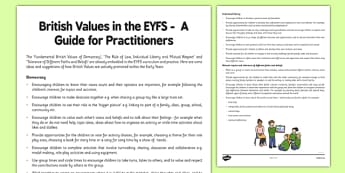 British Values in the EYFS: A Guide for Practitioners - british values, eyfs, guide, practitioners