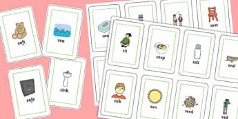 Initial s Sound Playing Cards - initial s sound, s sound, s, playing cards, game cards, card games, sound cards, letter cards, word cards, sound games 