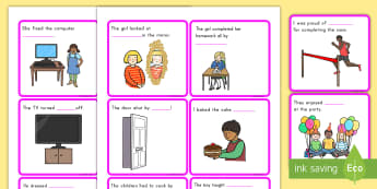 Fill in the Sentence Reflexive Pronouns Cards - pronouns, cards, reflexive, literacy, grammar, flashcards