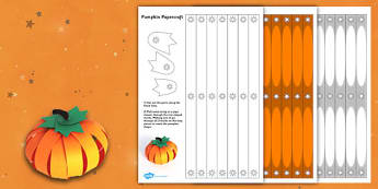 Paper Pumpkin Craft - paper, craft, pumpkin, halloween, craft