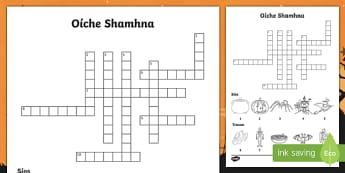 Oíche Shamhna Crossword Gaeilge