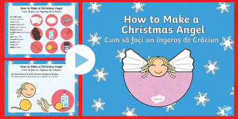 Christmas Angel Craft Activity PowerPoint English/Romanian - christmas crafts, christmas angel, crafts, art, powerpoint, EAL, cherub, glue, glitter, decoration